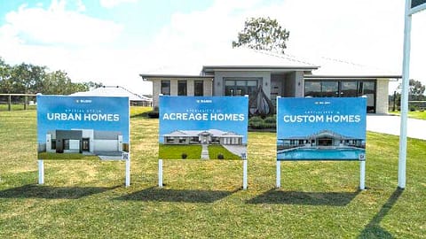 ACM Signage - installed using ground spikes to inspection homes