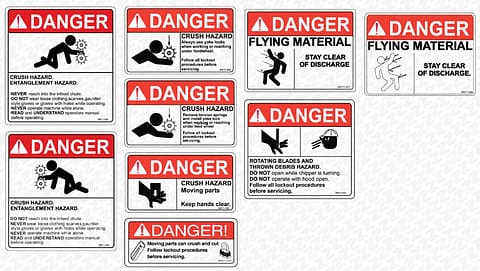 Machinery Decals / Safety Stickers - Danger Stickers