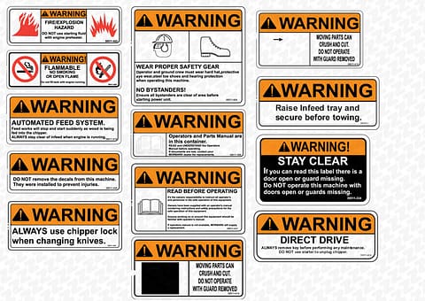 Machinery Decals / Safety Stickers