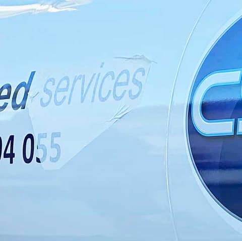 Cut VInyl Graphics - applied to special tanker vehicle