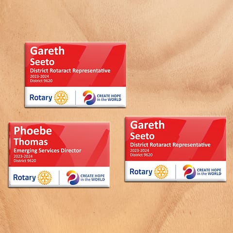 Domed name badges for rotary - great to introduce you for business events with lots of people