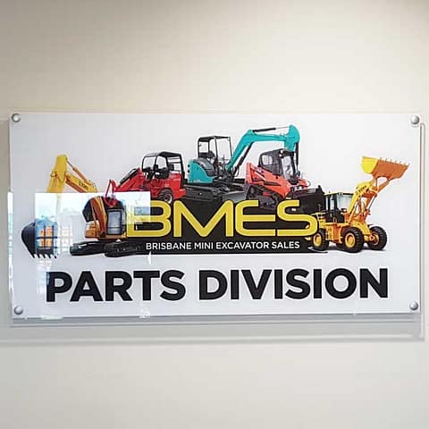 Acrylic Signs - acrylic reception sign for BMES Parts Division