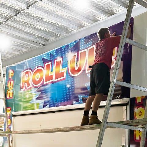 Amusement Trailer with printed vinyl graphics - design, print and installation by Ziggi's Print & Signs, Loganholme