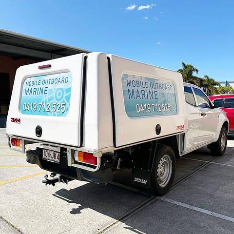 Trailer Canopy Inset Vehicle Signage Printed Vinyl Graphics for Mobile Outboard Marine