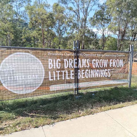 Fence Mesh Banner for Little Oak is great exposure for a business