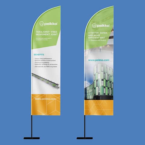 Wind flags and bow banners make an excellent display for your customers