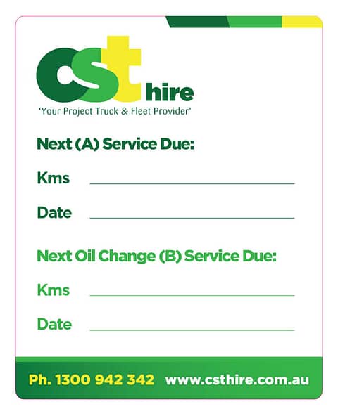 CST Hire - Service Stickers