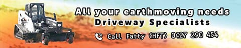 Banner - HFT - Earthmoving / Driveway Specialists - 2m x 400mm