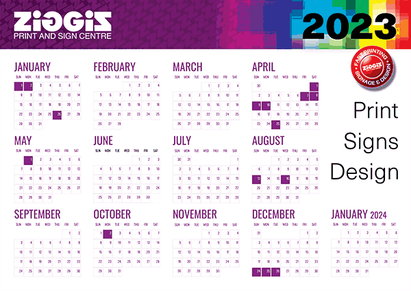 Ziggis 2023 Full Wall Calendar